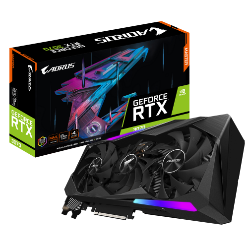 Видеокарта Gigabyte GeForce RTX 3070 AORUS MASTER 8192MB (GV-N3070AORUS M-8GD) (Состояние нового, 813908) купить в Украине: Киев, Днепр, Харьков, Одесса  | Проверка совместимости, низкая цена, отзывы, характеристики от TELEMART фото