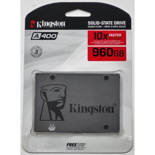 Ssd-диск Kingston A400 TLC 960GB 2.5" (SA400S37/960G) (Відновлено продавцем, 813930) купити в Україні: Київ, Львів, Хмельницький, Тернопіль | Перевірка сумісності, низька ціна, відгуки, характеристики від TELEMART фото