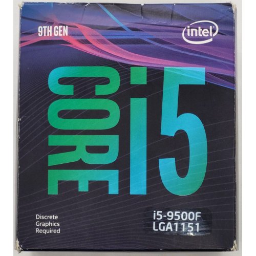 Процесор Intel Core i5-9500F 3.0(4.4)GHz 9MB s1151 Box (BX80684I59500F) (Відновлено продавцем, 813945) купити в Україні: Київ, Львів, Хмельницький, Тернопіль | Перевірка сумісності, низька ціна, відгуки, характеристики від TELEMART фото