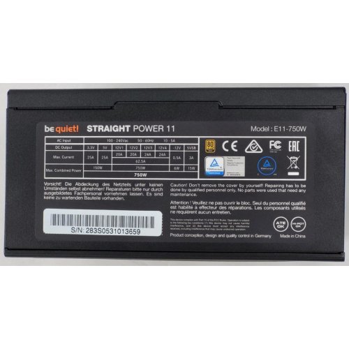 Блок живлення Be Quiet! Straight Power 11 750W (BN283) (Відновлено продавцем, 813962) купити в Україні: Київ, Львів, Хмельницький, Тернопіль | Перевірка сумісності, низька ціна, відгуки, характеристики від TELEMART фото