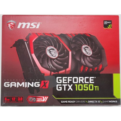 Видеокарта MSI GeForce GTX 1050 Ti Gaming X 4096MB (GTX 1050 TI GAMING X 4G) (Восстановлено продавцом, 813963) купить в Украине: Киев, Днепр, Харьков, Одесса  | Проверка совместимости, низкая цена, отзывы, характеристики от TELEMART фото
