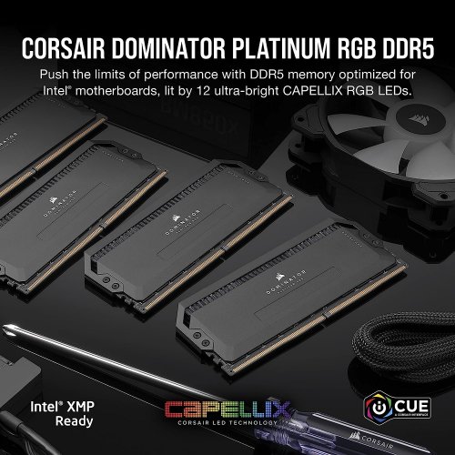 Уценка озу Corsair DDR5 32GB (2x16GB) 6000Mhz Dominator Platinum RGB Black (CMT32GX5M2X6000C36) (Следы использования, 814128) купить в Украине: Киев, Днепр, Харьков, Одесса  | Проверка совместимости, низкая цена, отзывы, характеристики от TELEMART фото