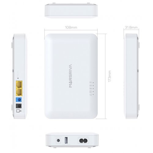ДБЖ для роутерів Marsriva KP6 Max 18W 20000mAh (72Wh) купити в Україні: Київ, Львів, Хмельницький, Тернопіль | Низька ціна, відгуки, характеристики від TELEMART фото