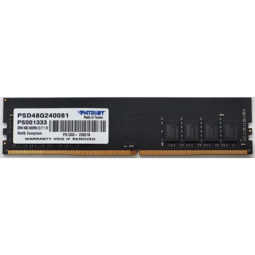 Озу Patriot DDR4 8GB 2400Mhz (PSD48G240081) (Восстановлено продавцом, 814226) купить в Украине: Киев, Днепр, Харьков, Одесса  | Проверка совместимости, низкая цена, отзывы, характеристики от TELEMART фото