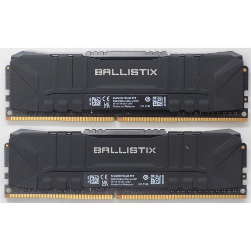 Озу Crucial DDR4 16GB (2x8GB) 3200Mhz Ballistix Black (BL2K8G32C16U4B) (Восстановлено продавцом, 814234) купить в Украине: Киев, Днепр, Харьков, Одесса  | Проверка совместимости, низкая цена, отзывы, характеристики от TELEMART фото