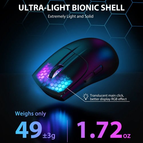 Уценка мышка Attack Shark X5 Wireless (AS-6922456700225-B) Black (Вскрытая упаковка, 814281) купить в Украине: Киев, Днепр, Харьков, Одесса  | Низкая цена, отзывы, характеристики от TELEMART фото