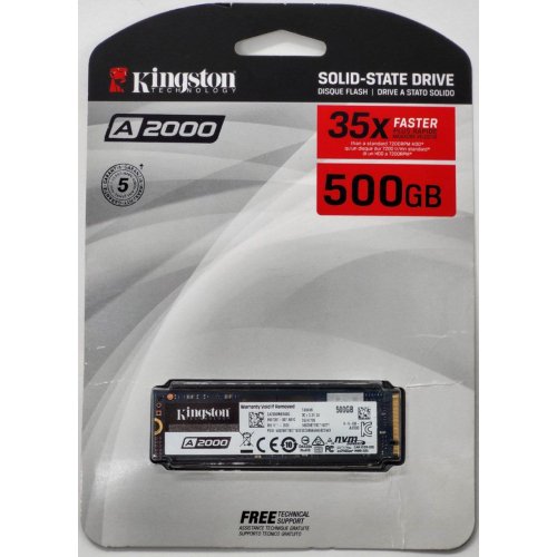 Ssd-диск Kingston A2000 3D NAND 500GB M.2 (2280 PCI-E) NVMe x4 (SA2000M8/500G) (Восстановлено продавцом, 814441) купить в Украине: Киев, Днепр, Харьков, Одесса  | Проверка совместимости, низкая цена, отзывы, характеристики от TELEMART фото