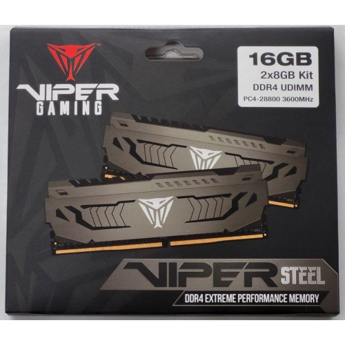 Озу Patriot DDR4 16GB (2x8GB) 3600Mhz Viper Steel (PVS416G360C8K) (Восстановлено продавцом, 814446) купить в Украине: Киев, Днепр, Харьков, Одесса  | Проверка совместимости, низкая цена, отзывы, характеристики от TELEMART фото