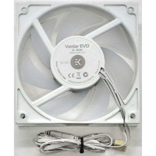 Кулер для корпуса EKWB EK-Vardar EVO 120ER D-RGB (500-2200 rpm) (3831109825372) White (Відновлено продавцем, 814479) купити в Україні: Київ, Львів, Хмельницький, Тернопіль | Перевірка сумісності, низька ціна, відгуки, характеристики від TELEMART фото