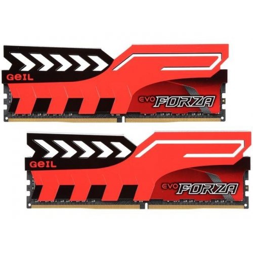 Озу Geil DDR4 16GB (2x8GB) 3200Mhz EVO FORZA Red (GFR416GB3200C16DC) (Восстановлено продавцом, 814645) купить в Украине: Киев, Днепр, Харьков, Одесса  | Проверка совместимости, низкая цена, отзывы, характеристики от TELEMART фото