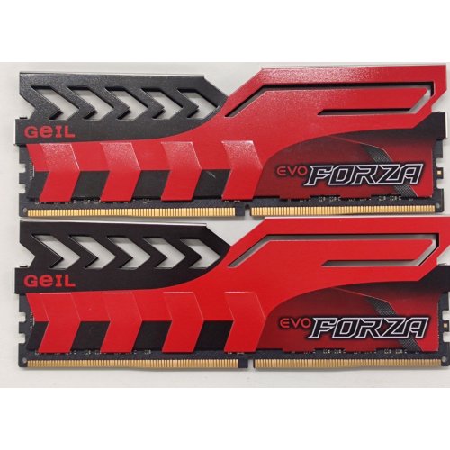Озу Geil DDR4 16GB (2x8GB) 3200Mhz EVO FORZA Red (GFR416GB3200C16DC) (Восстановлено продавцом, 814645) купить в Украине: Киев, Днепр, Харьков, Одесса  | Проверка совместимости, низкая цена, отзывы, характеристики от TELEMART фото