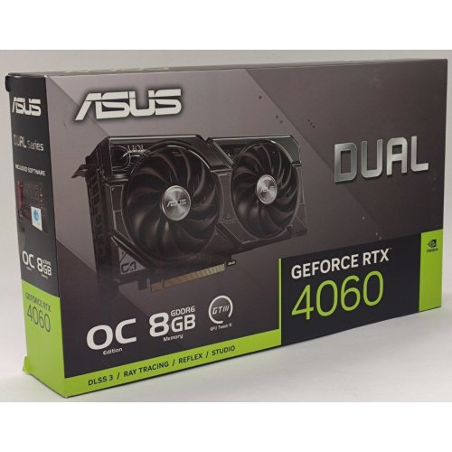 Відеокарта Asus GeForce RTX 4060 Dual OC 8192MB (DUAL-RTX4060-O8G) (Відновлено продавцем, 814664) купити в Україні: Київ, Львів, Хмельницький, Тернопіль | Перевірка сумісності, низька ціна, відгуки, характеристики від TELEMART фото