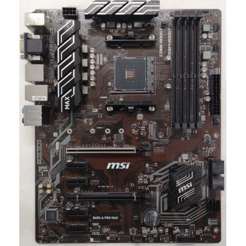 Материнская плата MSI B450-A PRO MAX (sAM4, AMD B450) (Восстановлено продавцом, 814880) купить в Украине: Киев, Днепр, Харьков, Одесса  | Проверка совместимости, низкая цена, отзывы, характеристики от TELEMART фото