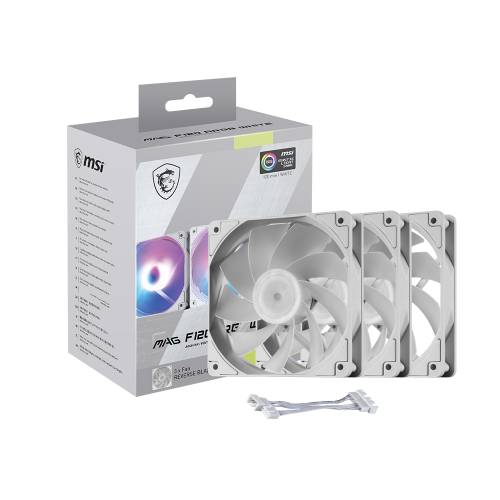 Набір кулерів для корпусу MSI MAG F120 ARGB Reverse 3 in 1 White купити в Україні: Київ, Львів, Хмельницький, Тернопіль | Перевірка сумісності, низька ціна, відгуки, характеристики від TELEMART фото
