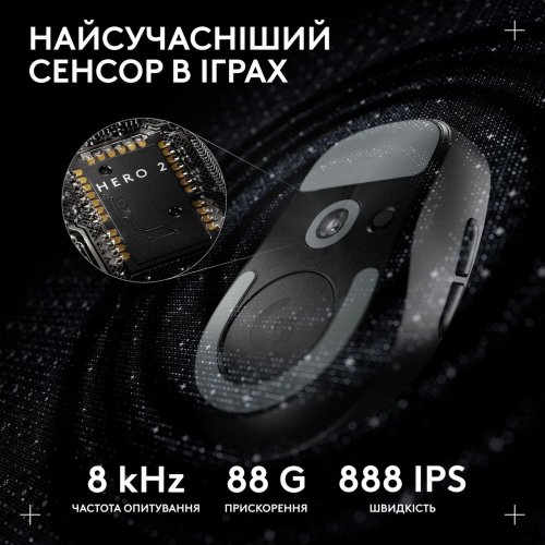 Уцінка миша Logitech G Pro X Superlight 2 Dex Lightspeed Wireless (910-007357) Black (Розкрита упаковка, 814926) купити в Україні: Київ, Львів, Хмельницький, Тернопіль | Низька ціна, відгуки, характеристики від TELEMART фото