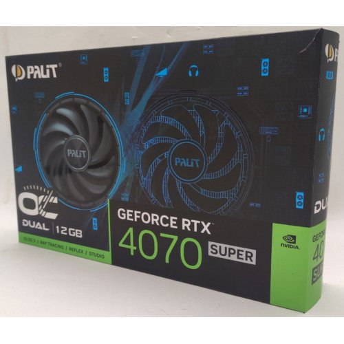 Відеокарта Palit GeForce RTX 4070 SUPER Dual OC 12228MB (NED407SS19K9-1043D) (Відновлено продавцем, 814935) купити в Україні: Київ, Львів, Хмельницький, Тернопіль | Перевірка сумісності, низька ціна, відгуки, характеристики від TELEMART фото