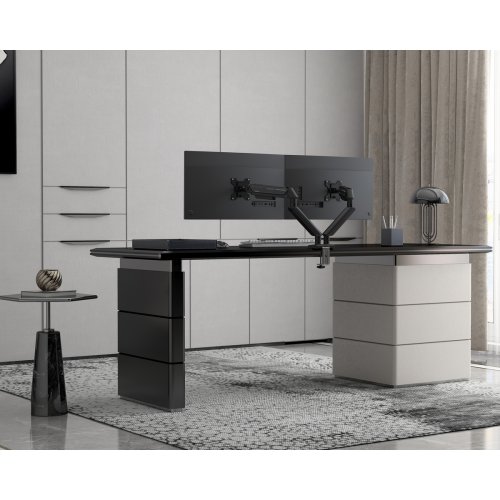 Настольное крепление для двух мониторов Anda Seat Stealth II Duo 17-32" (AD-W-A6D-2S-BB) Black купить в Украине: Киев, Днепр, Харьков, Одесса  | Низкая цена, отзывы, характеристики от TELEMART фото