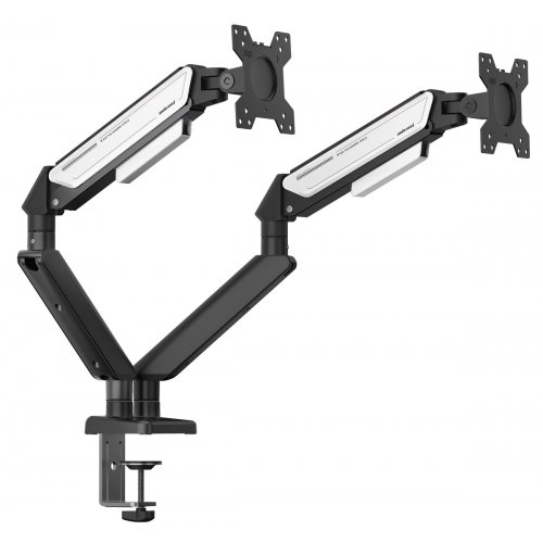 Настольное крепление для двух мониторов Anda Seat Stealth II Duo 17-32" (AD-W-A6D-2S-BW) Black/White купить в Украине: Киев, Днепр, Харьков, Одесса  | Низкая цена, отзывы, характеристики от TELEMART фото