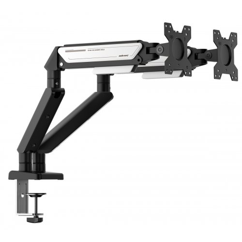 Настольное крепление для двух мониторов Anda Seat Stealth II Duo 17-32" (AD-W-A6D-2S-BW) Black/White купить в Украине: Киев, Днепр, Харьков, Одесса  | Низкая цена, отзывы, характеристики от TELEMART фото
