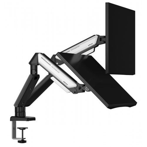 Настольное крепление для двух мониторов Anda Seat Stealth II Duo 17-32" (AD-W-A6D-2S-BW) Black/White купить в Украине: Киев, Днепр, Харьков, Одесса  | Низкая цена, отзывы, характеристики от TELEMART фото