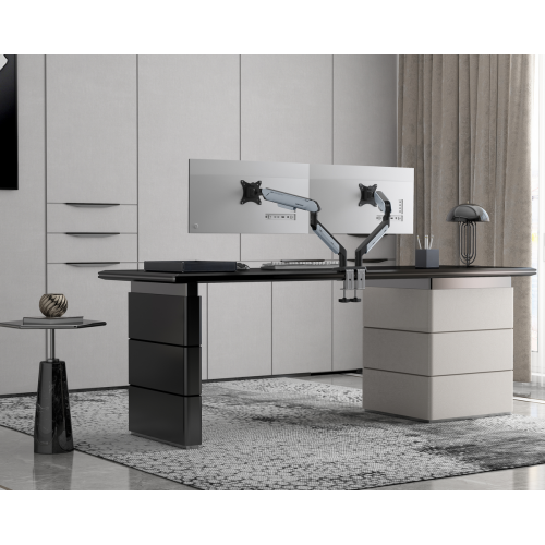 Настольное крепление для двух мониторов Anda Seat Stealth Pro II Duo 17-42" (AD-W-A9-2S-BT) Titanium купить в Украине: Киев, Днепр, Харьков, Одесса  | Низкая цена, отзывы, характеристики от TELEMART фото