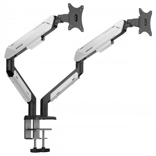 Настольное крепление для двух мониторов Anda Seat Stealth Pro II Duo 17-42" (AD-W-A9-2S-BW) Black/White купить в Украине: Киев, Днепр, Харьков, Одесса  | Низкая цена, отзывы, характеристики от TELEMART фото