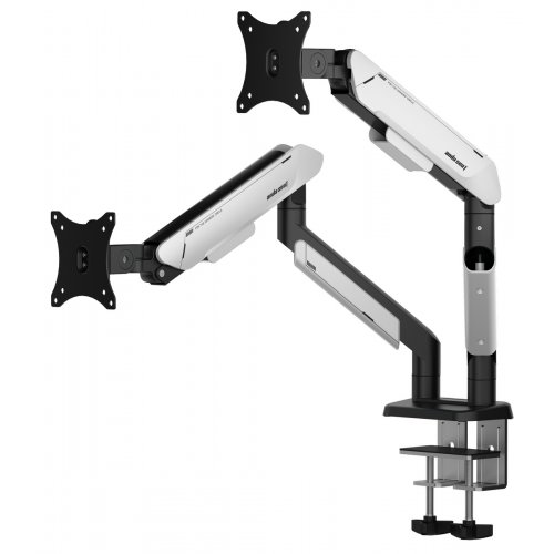 Настольное крепление для двух мониторов Anda Seat Stealth Pro II Duo 17-42" (AD-W-A9-2S-BW) Black/White купить в Украине: Киев, Днепр, Харьков, Одесса  | Низкая цена, отзывы, характеристики от TELEMART фото