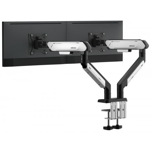Настольное крепление для двух мониторов Anda Seat Stealth Pro II Duo 17-42" (AD-W-A9-2S-BW) Black/White купить в Украине: Киев, Днепр, Харьков, Одесса  | Низкая цена, отзывы, характеристики от TELEMART фото