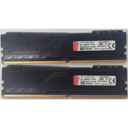 Озп HyperX DDR4 16GB (2x8GB) 3200Mhz Fury Black (HX432C16FB3K2/16) (Відновлено продавцем, 814981) купити в Україні: Київ, Львів, Хмельницький, Тернопіль | Перевірка сумісності, низька ціна, відгуки, характеристики від TELEMART фото