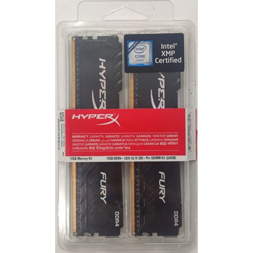 Озп HyperX DDR4 16GB (2x8GB) 3200Mhz Fury Black (HX432C16FB3K2/16) (Відновлено продавцем, 814981) купити в Україні: Київ, Львів, Хмельницький, Тернопіль | Перевірка сумісності, низька ціна, відгуки, характеристики від TELEMART фото