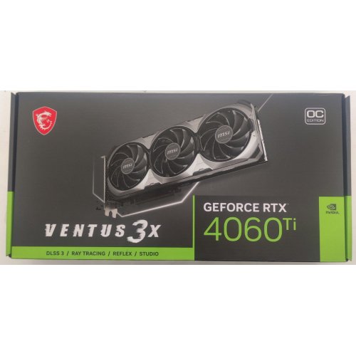 Видеокарта MSI GeForce RTX 4060 Ti VENTUS 3X 16384MB (RTX 4060 TI VENTUS 3X 16G) (Восстановлено продавцом, 814987) купить в Украине: Киев, Днепр, Харьков, Одесса  | Проверка совместимости, низкая цена, отзывы, характеристики от TELEMART фото