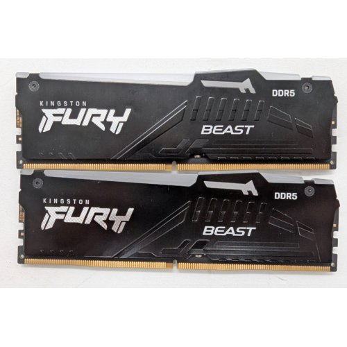 Озу Kingston DDR5 64GB (2x32GB) 5600Mhz FURY Beast RGB (KF556C40BBAK2-64) (Восстановлено продавцом, 815124) купить в Украине: Киев, Днепр, Харьков, Одесса  | Проверка совместимости, низкая цена, отзывы, характеристики от TELEMART фото