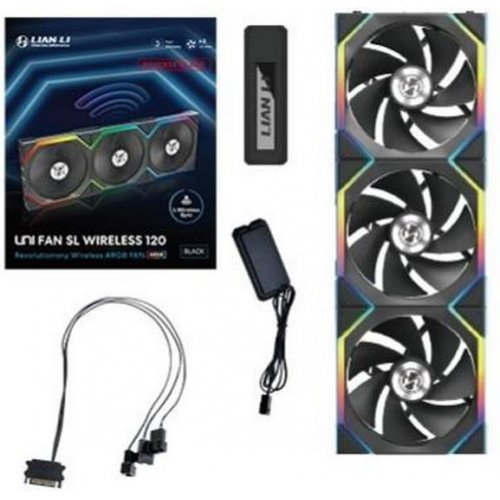 Набор кулеров для корпуса Lian Li Uni Fan SL Wireless 120 Reverse Blade 3 in 1 (G99.12RSL1W3B.00) Black купить в Украине: Киев, Днепр, Харьков, Одесса  | Проверка совместимости, низкая цена, отзывы, характеристики от TELEMART фото