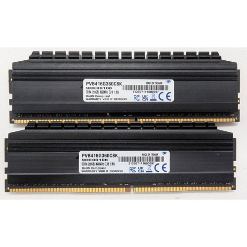 Озп Patriot DDR4 16GB (2x8GB) 3600Mhz Viper 4 Blackout (PVB416G360C8K) (Відновлено продавцем, 815164) купити в Україні: Київ, Львів, Хмельницький, Тернопіль | Перевірка сумісності, низька ціна, відгуки, характеристики від TELEMART фото