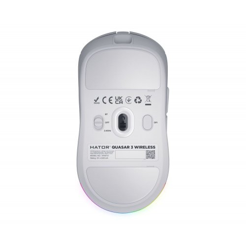 Уцінка миша HATOR Quasar 3 Wireless (HTM731) White (Сліди використання, 815186) купити в Україні: Київ, Львів, Хмельницький, Тернопіль | Низька ціна, відгуки, характеристики від TELEMART фото