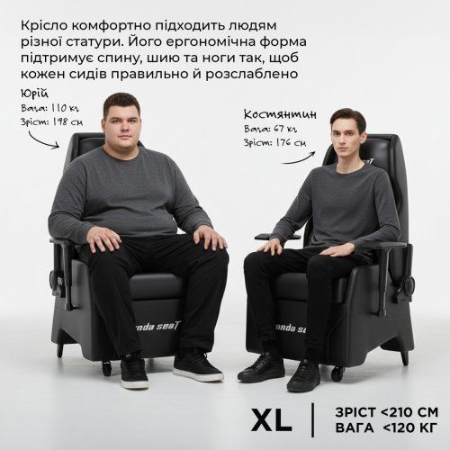Игровое кресло Anda Seat X3 Gaming Sofa (AD-W-SF03-04-B-PV) Black купить в Украине: Киев, Днепр, Харьков, Одесса  | Низкая цена, отзывы, характеристики от TELEMART фото