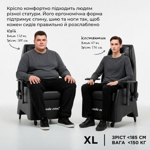 Ігрове крісло Anda Seat X3 Gaming Sofa (AD-W-SF03-04-B-PV) Black купити в Україні: Київ, Львів, Хмельницький, Тернопіль, Івано-Франківськ | Низька ціна, відгуки, характеристики від TELEMART фото