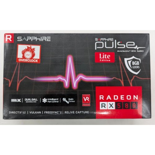Видеокарта Sapphire Radeon RX 580 PULSE Lite OC 8192MB (11265-67-20G) (Восстановлено продавцом, 815269) купить в Украине: Киев, Днепр, Харьков, Одесса  | Проверка совместимости, низкая цена, отзывы, характеристики от TELEMART фото