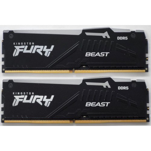 Озп Kingston DDR5 16GB (2x8GB) 5600MHz FURY Beast RGB Black (KF556C40BBAK2-16) (Відновлено продавцем, 815322) купити в Україні: Київ, Львів, Хмельницький, Тернопіль | Перевірка сумісності, низька ціна, відгуки, характеристики від TELEMART фото