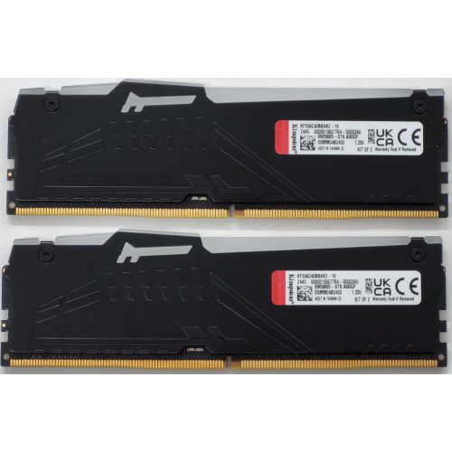 Озп Kingston DDR5 16GB (2x8GB) 5600MHz FURY Beast RGB Black (KF556C40BBAK2-16) (Відновлено продавцем, 815322) купити в Україні: Київ, Львів, Хмельницький, Тернопіль | Перевірка сумісності, низька ціна, відгуки, характеристики від TELEMART фото