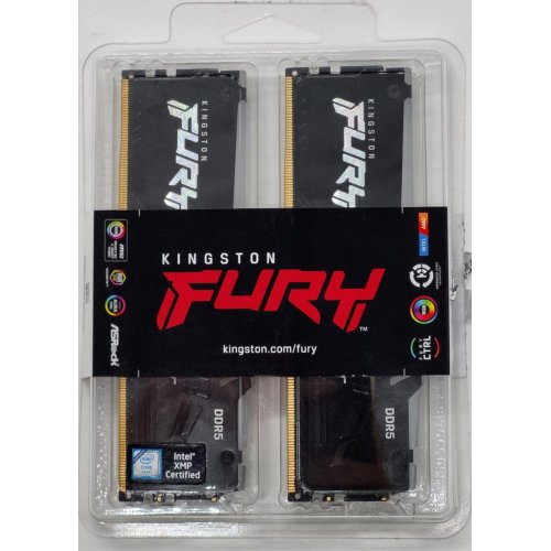 Озп Kingston DDR5 16GB (2x8GB) 5600MHz FURY Beast RGB Black (KF556C40BBAK2-16) (Відновлено продавцем, 815322) купити в Україні: Київ, Львів, Хмельницький, Тернопіль | Перевірка сумісності, низька ціна, відгуки, характеристики від TELEMART фото