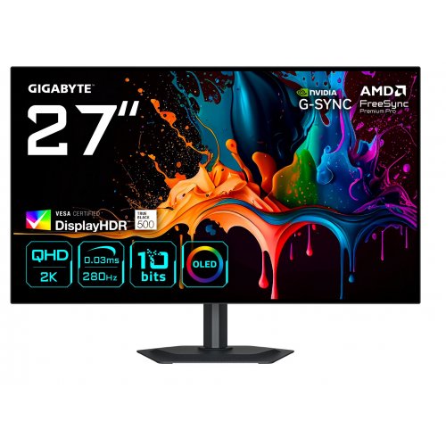Монітор Gigabyte 27" MO27Q28G OLED Black купити в Україні: Київ, Львів, Хмельницький, Тернопіль | Низька ціна, відгуки, характеристики від TELEMART фото