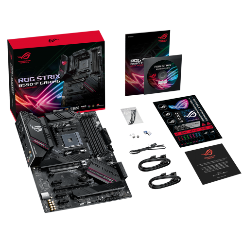 Уценка материнская плата Asus ROG STRIX B550-F GAMING (sAM4, AMD B550) (Следы использования, 815492) купить в Украине: Киев, Днепр, Харьков, Одесса  | Проверка совместимости, низкая цена, отзывы, характеристики от TELEMART фото