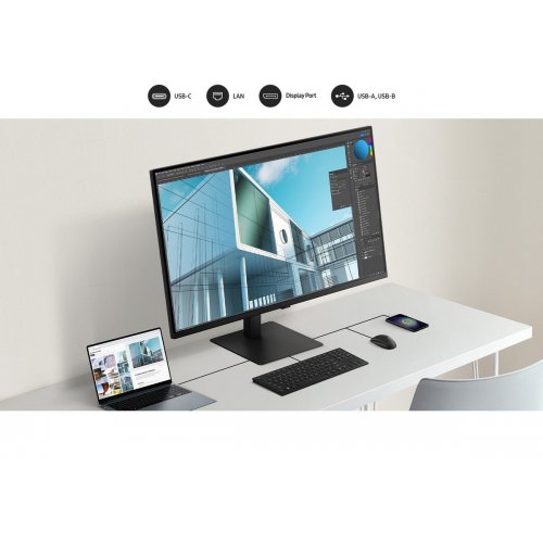 Уцінка монітор Samsung 37" ViewFinity S8 S80UD (LS37D802UAIXCI) Black (Пошкоджено пакування, 815498) купити в Україні: Київ, Львів, Хмельницький, Тернопіль | Низька ціна, відгуки, характеристики від TELEMART фото