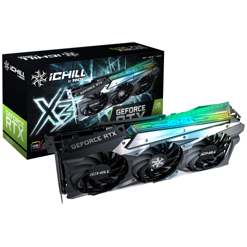 Видеокарта Inno3D GeForce RTX 3070 iCHILL X3 8192MB (C30703-08D6X-1710VA38) (Восстановлено продавцом, 815528) купить в Украине: Киев, Днепр, Харьков, Одесса  | Проверка совместимости, низкая цена, отзывы, характеристики от TELEMART фото