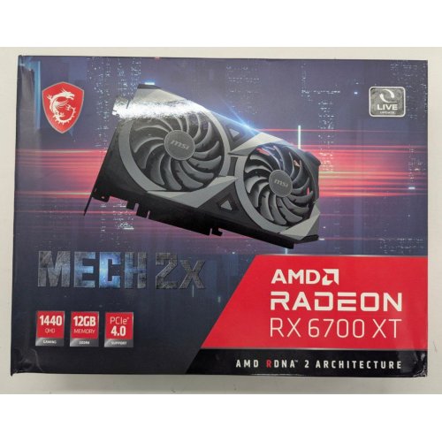 Відеокарта MSI Radeon RX 6700 XT MECH 2X 12288MB (RX 6700 XT MECH 2X 12G) (Відновлено продавцем, 815538) купити в Україні: Київ, Львів, Хмельницький, Тернопіль | Перевірка сумісності, низька ціна, відгуки, характеристики від TELEMART фото