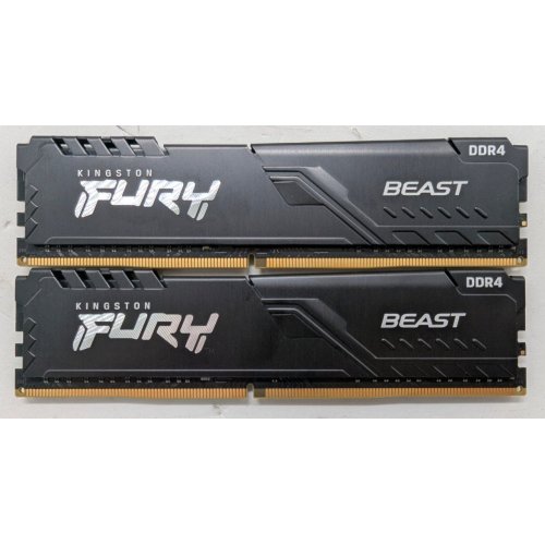 Озп Kingston DDR4 16GB (2x8GB) 3200Mhz FURY Beast Black (KF432C16BBK2/16) (Відновлено продавцем, 815580) купити в Україні: Київ, Львів, Хмельницький, Тернопіль | Перевірка сумісності, низька ціна, відгуки, характеристики від TELEMART фото