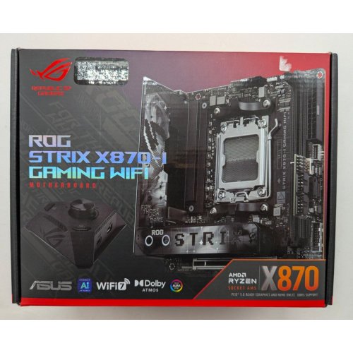 Материнская плата Asus ROG STRIX X870-I GAMING WIFI (sAM5, AMD X870) (Восстановлено продавцом, 815752) купить в Украине: Киев, Днепр, Харьков, Одесса  | Проверка совместимости, низкая цена, отзывы, характеристики от TELEMART фото
