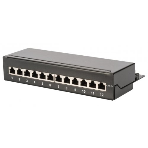 Патч-панель настільна Digitus Cat 6A STP 12 портів (DN-91612SD-EA) купити в Україні: Київ, Львів, Хмельницький, Тернопіль | Низька ціна, відгуки, характеристики від TELEMART фото