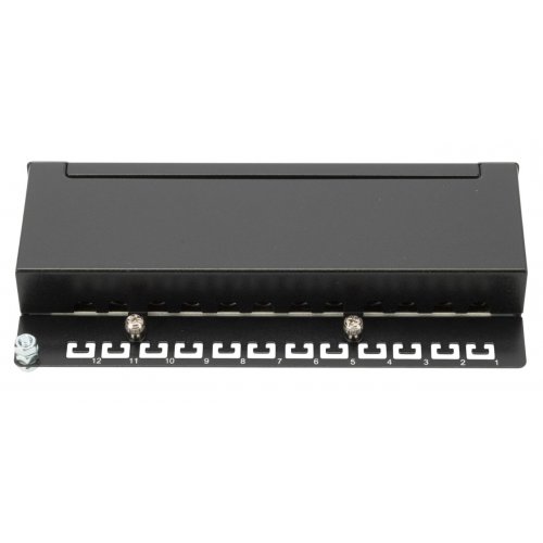 Патч-панель настільна Digitus Cat 6A STP 12 портів (DN-91612SD-EA) купити в Україні: Київ, Львів, Хмельницький, Тернопіль | Низька ціна, відгуки, характеристики від TELEMART фото
